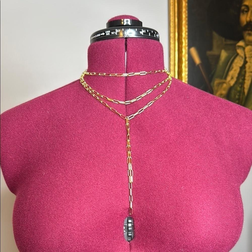 Uncommon James Gold triple paperclip link Necklace